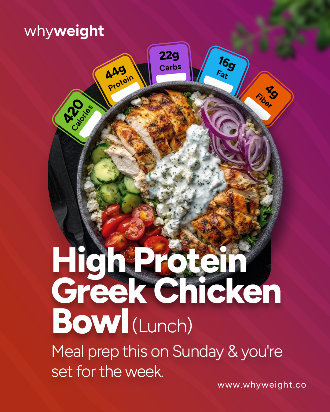 WhyWeight Greek Chicken Bowl post